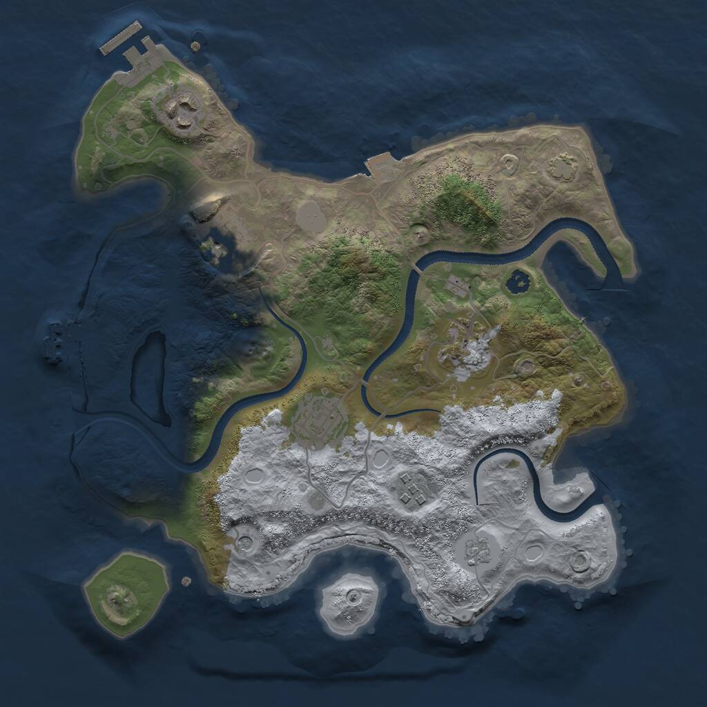 Rust Map: Procedural Map, Size: 3000, Seed: 591568, 11 Monuments