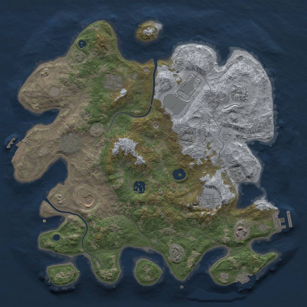 Rust Map: Procedural Map, Size: 3750, Seed: 130922, 15 Monuments