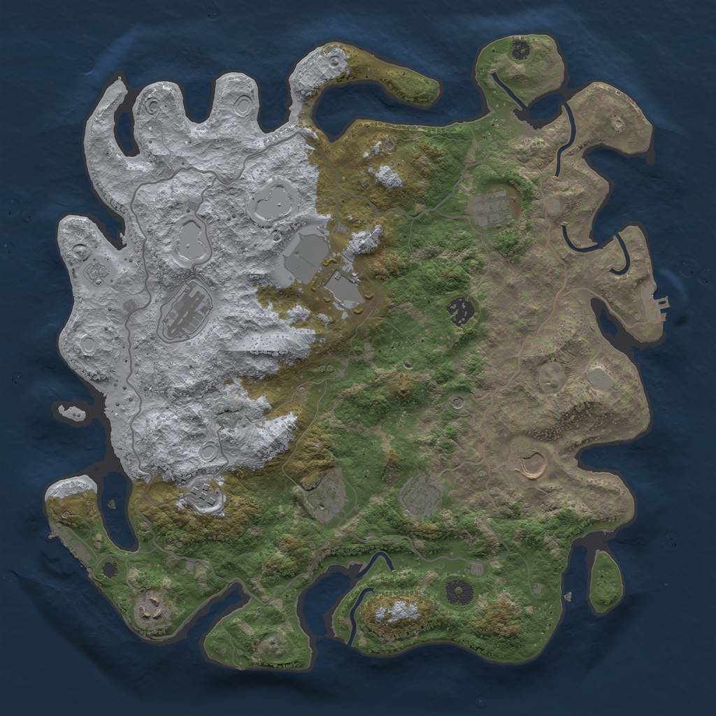 Rust Map: Procedural Map, Size: 4000, Seed: 5563, 18 Monuments