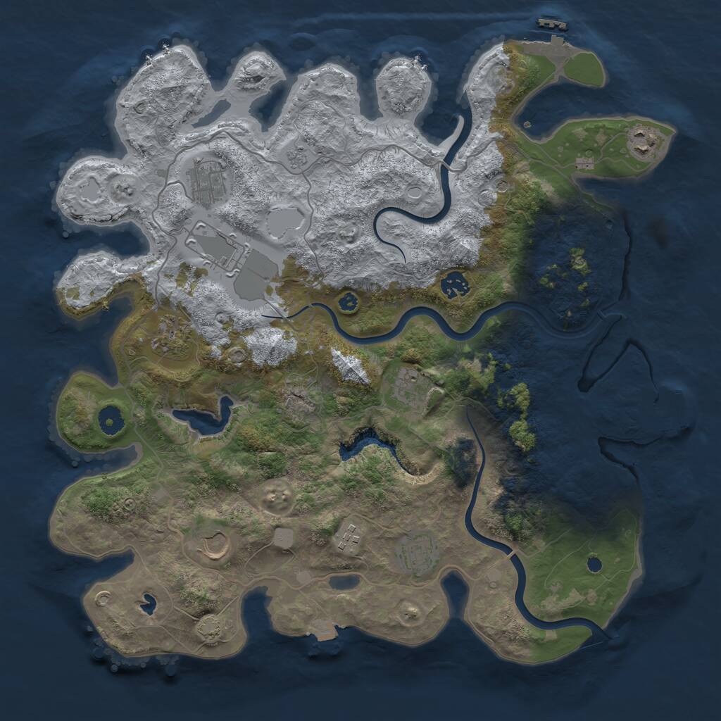 Rust Map: Procedural Map, Size: 4000, Seed: 816751, 15 Monuments