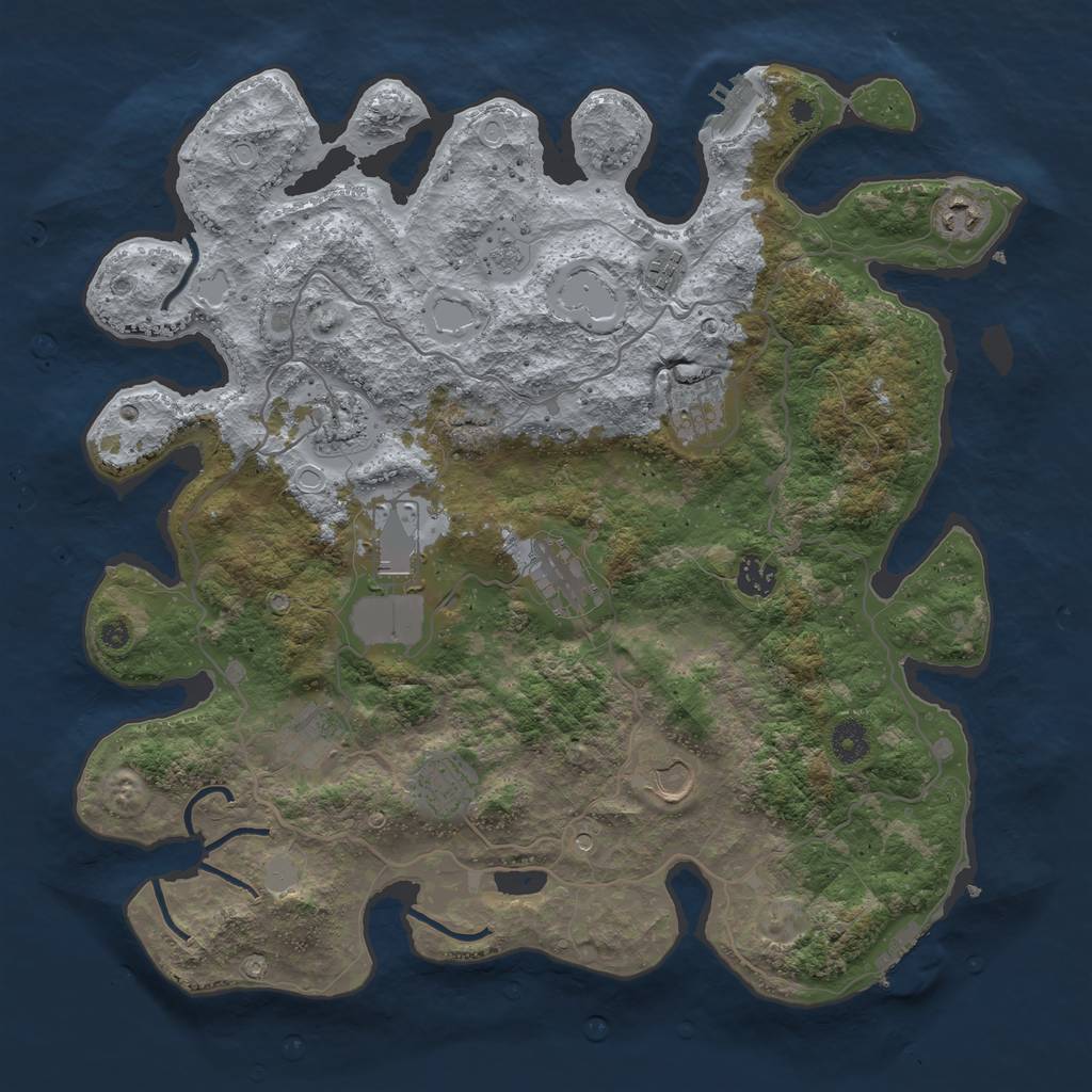 Rust Map: Procedural Map, Size: 4000, Seed: 816751, 19 Monuments