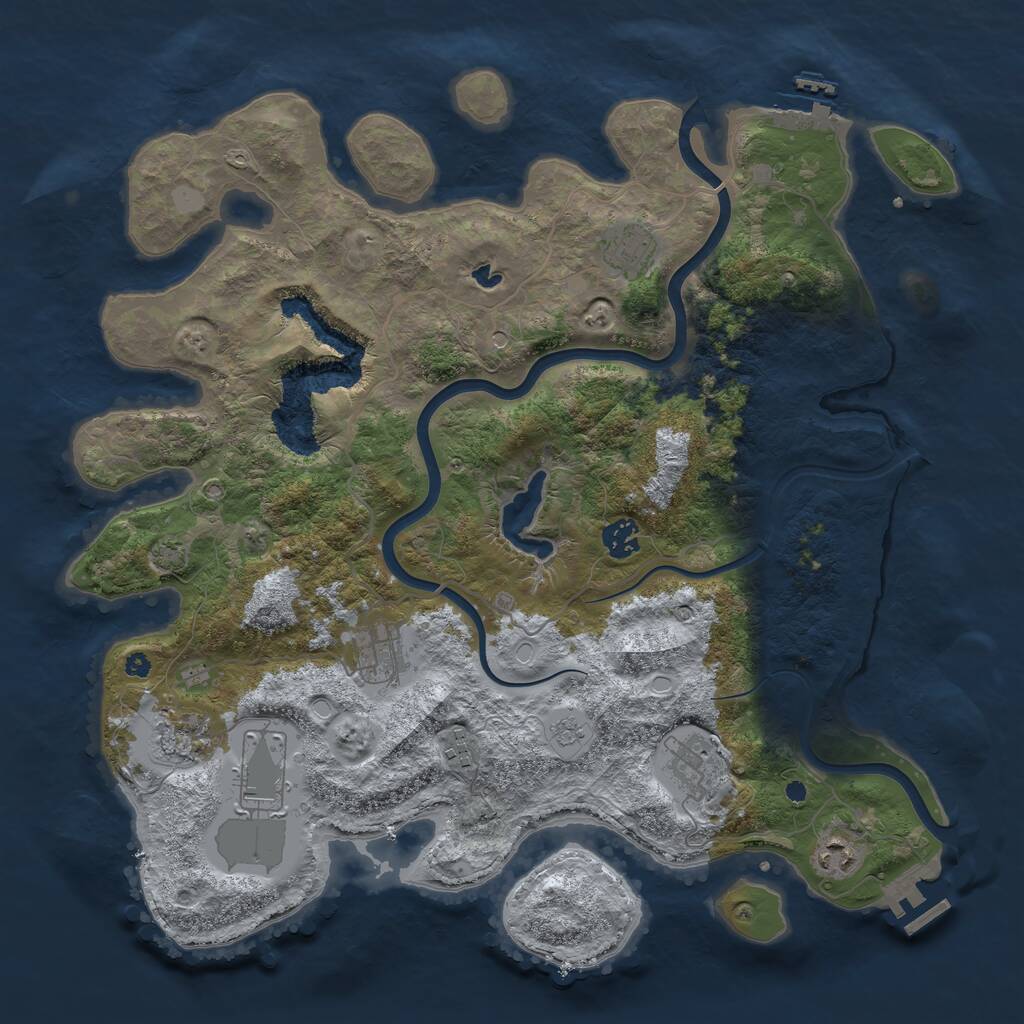 Rust Map: Procedural Map, Size: 4000, Seed: 46738, 14 Monuments