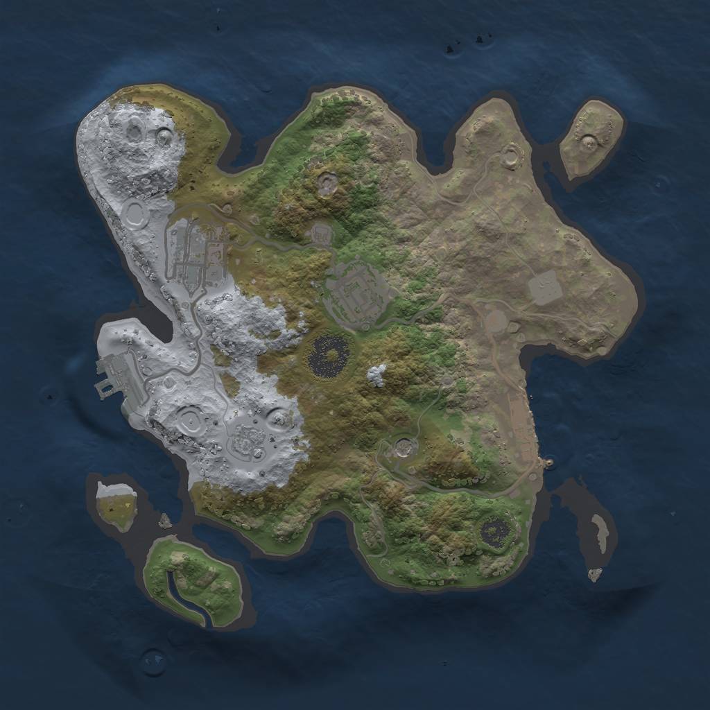 Rust Map: Procedural Map, Size: 2500, Seed: 49723, 11 Monuments