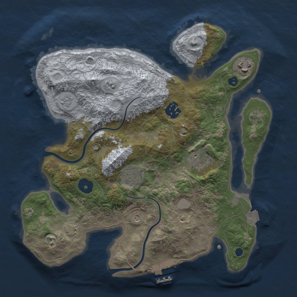 Rust Map: Procedural Map, Size: 3000, Seed: 116811, 9 Monuments