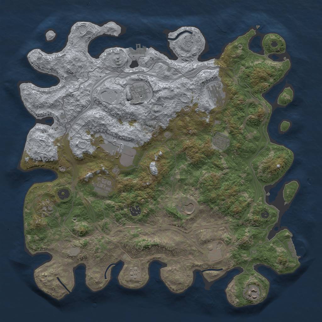 Rust Map: Procedural Map, Size: 4250, Seed: 64481, 20 Monuments