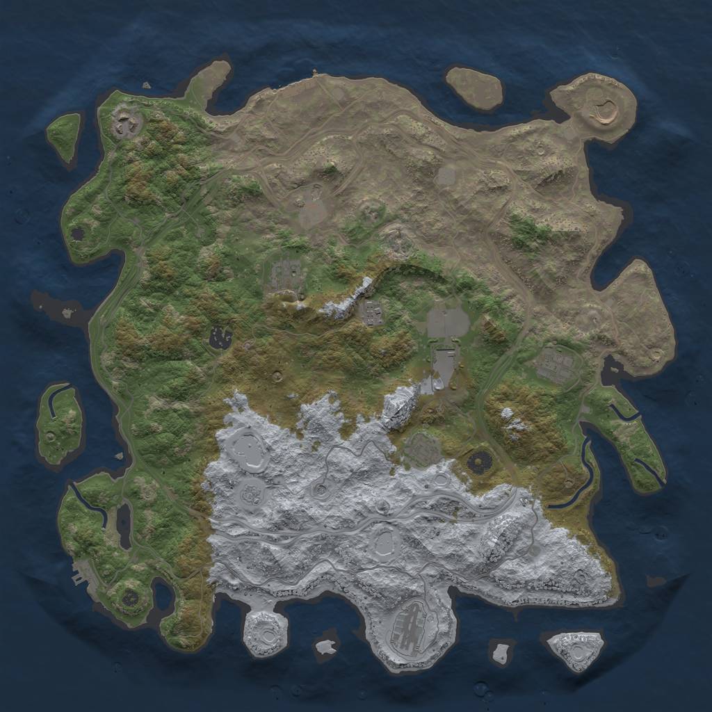 Rust Map: Procedural Map, Size: 4500, Seed: 893564, 19 Monuments