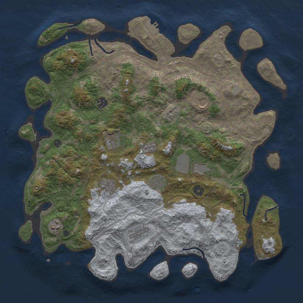 Rust Map: Procedural Map, Size: 4250, Seed: 80299, 17 Monuments