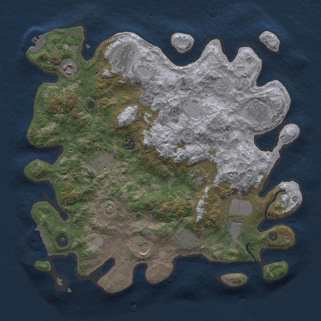 Rust Map: Procedural Map, Size: 3700, Seed: 1400800556, 19 Monuments
