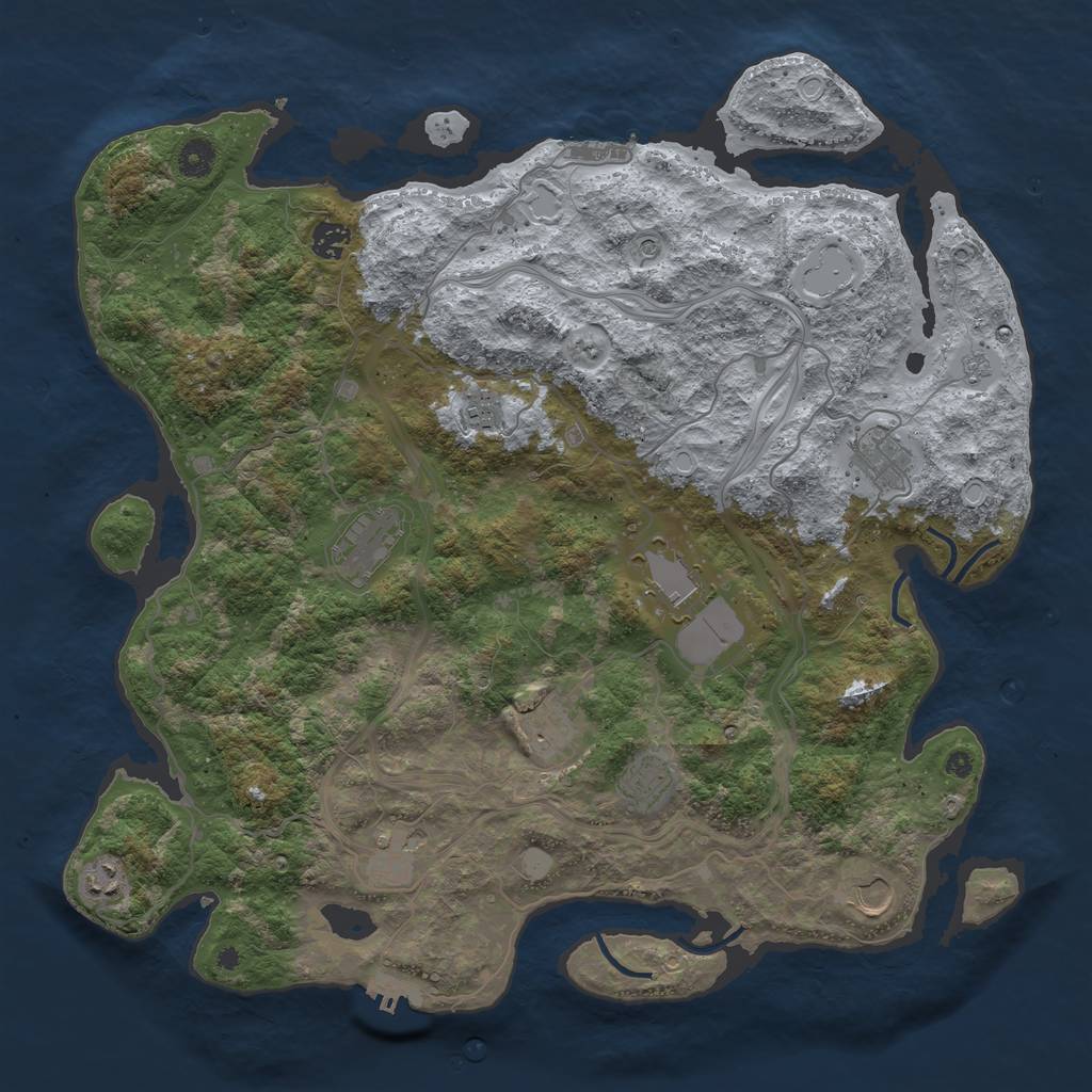 Rust Map: Procedural Map, Size: 4250, Seed: 543617, 19 Monuments