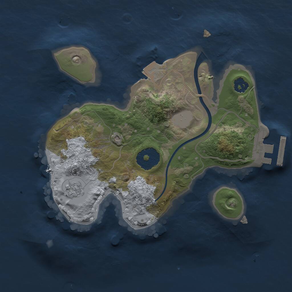 Rust Map: Procedural Map, Size: 2000, Seed: 345869, 3 Monuments