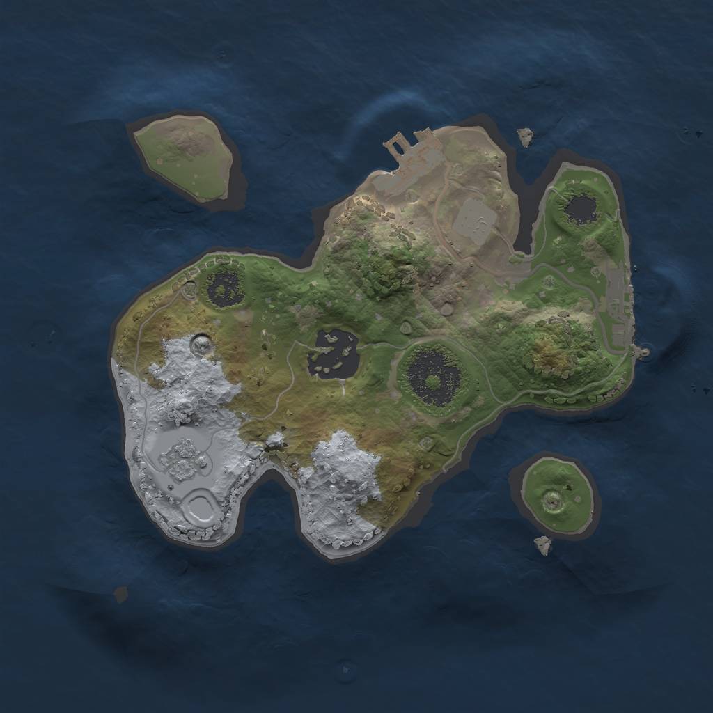 Rust Map: Procedural Map, Size: 2000, Seed: 345869, 9 Monuments