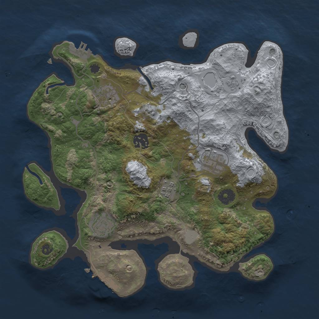 Rust Map: Procedural Map, Size: 3000, Seed: 103561, 14 Monuments