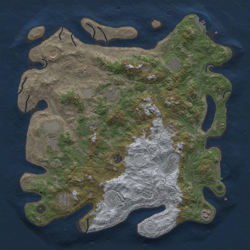 Rust Map: Procedural Map, Size: 4250, Seed: 48971, 20 Monuments