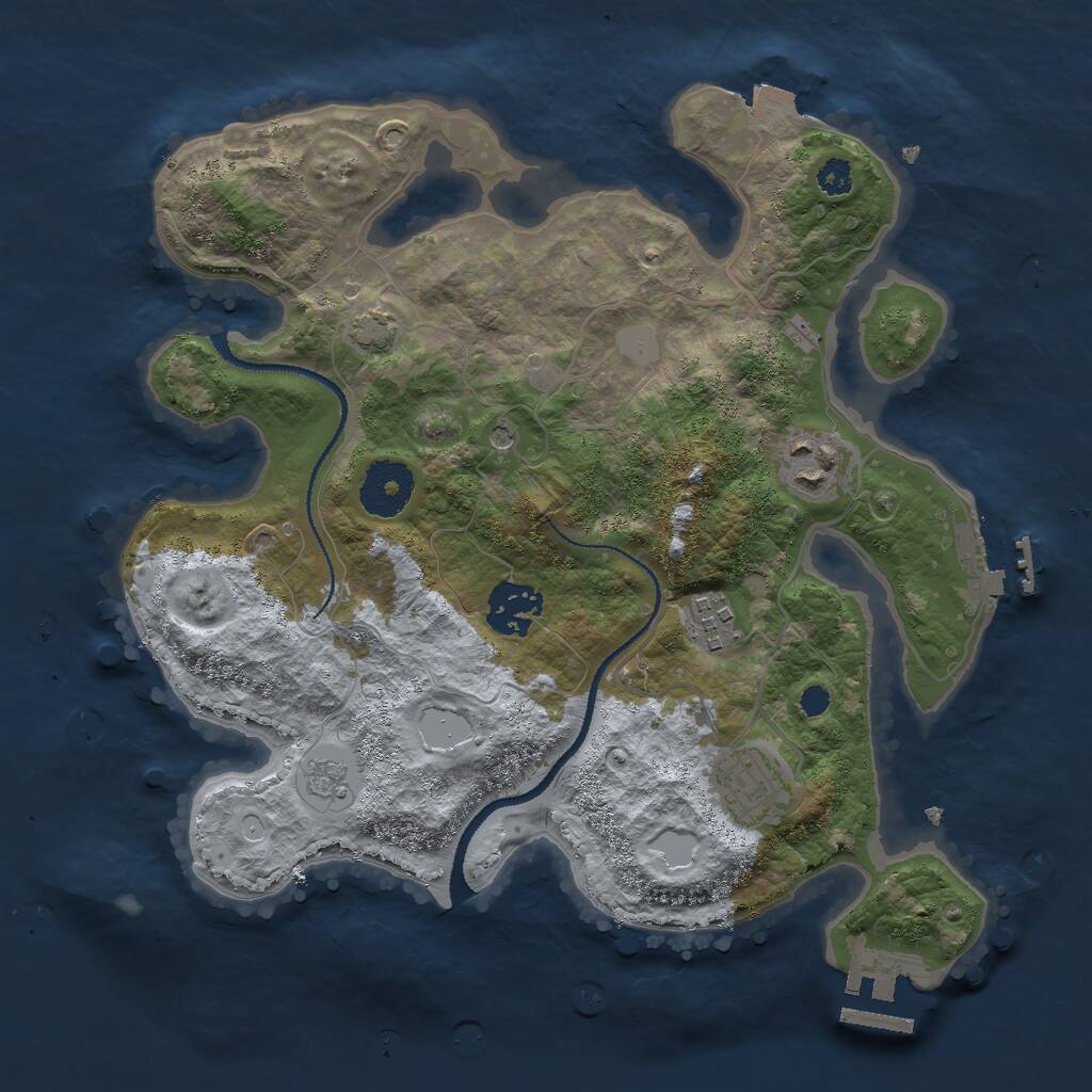 Rust Map: Procedural Map, Size: 3000, Seed: 1146560593, 10 Monuments