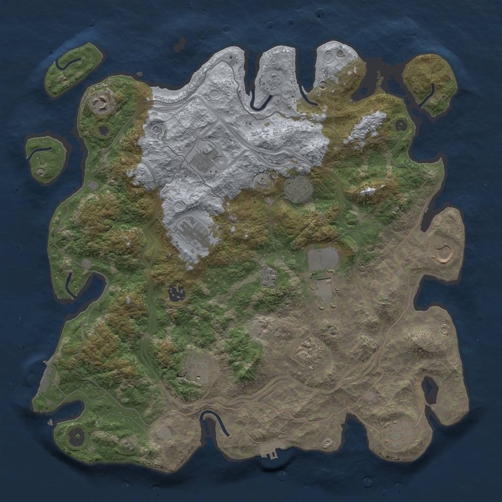 Rust Map: Procedural Map, Size: 4250, Seed: 457375321, 20 Monuments