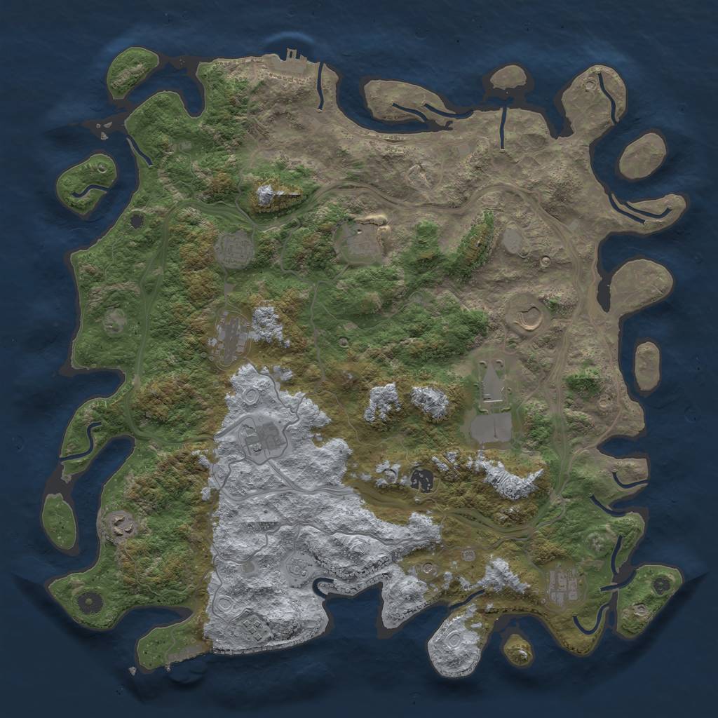 Rust Map: Procedural Map, Size: 4500, Seed: 426487005, 19 Monuments