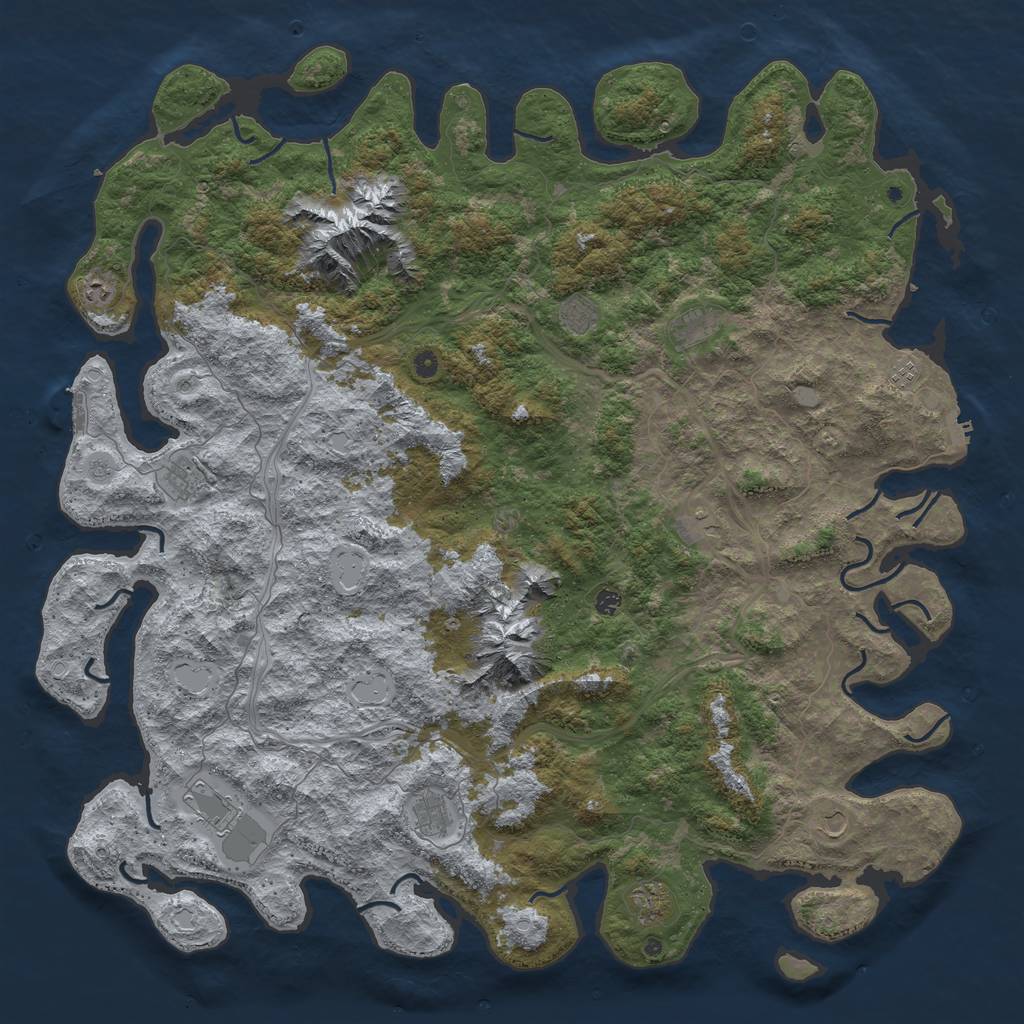 Rust Map: Procedural Map, Size: 6000, Seed: 5613179, 20 Monuments