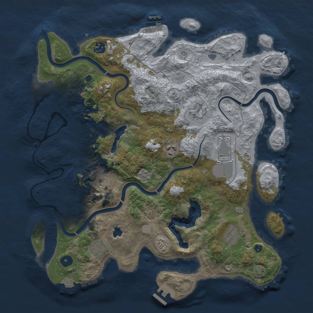 Rust Map: Procedural Map, Size: 4000, Seed: 363678, 14 Monuments