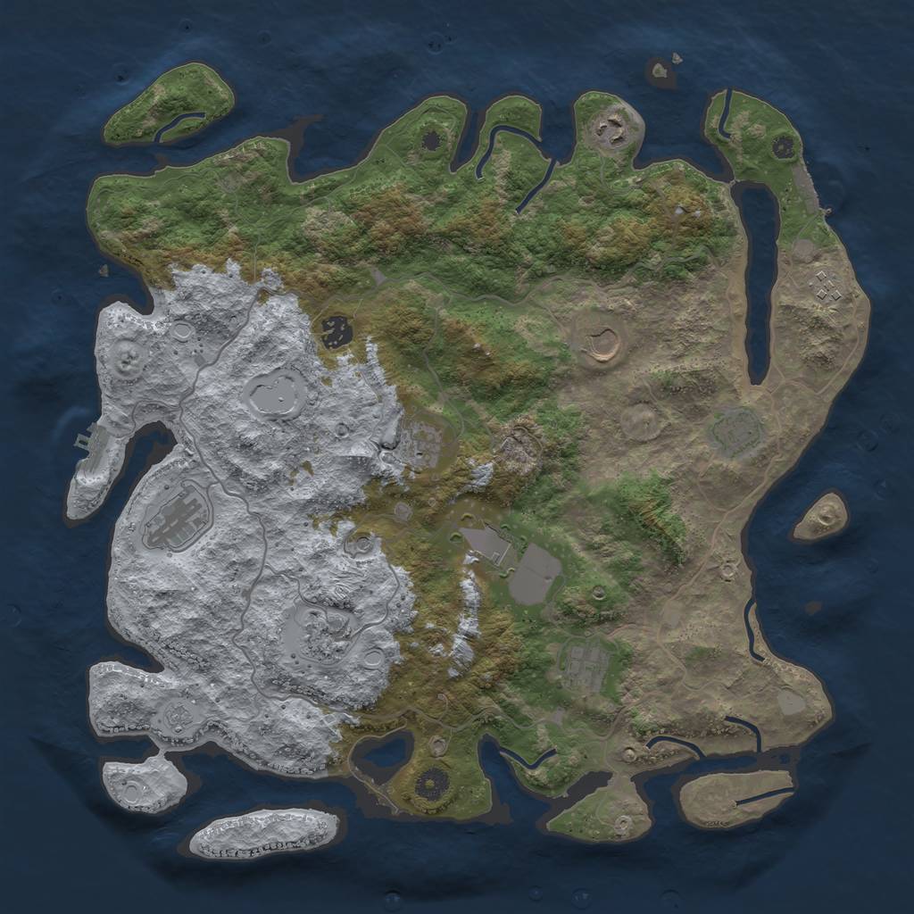 Rust Map: Procedural Map, Size: 4176, Seed: 277432787, 19 Monuments