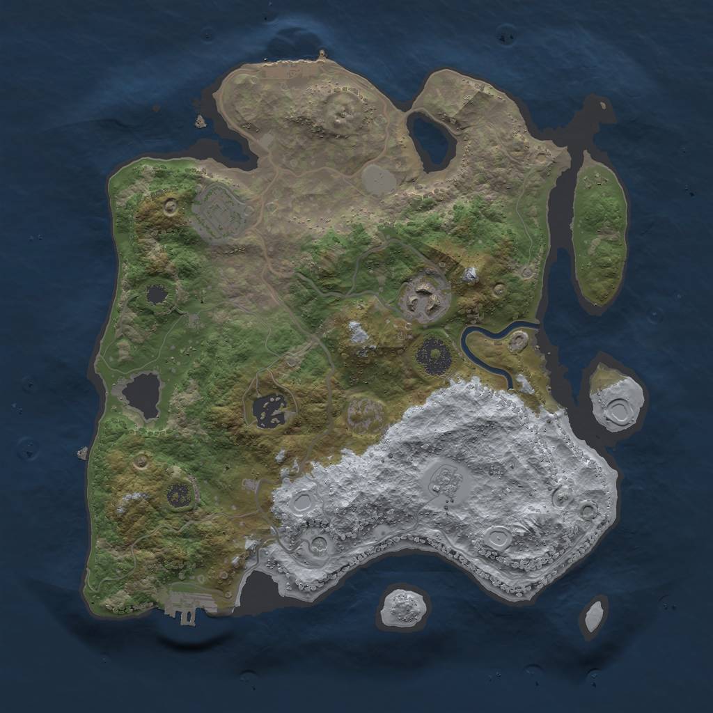 Rust Map: Procedural Map, Size: 3000, Seed: 111090, 12 Monuments