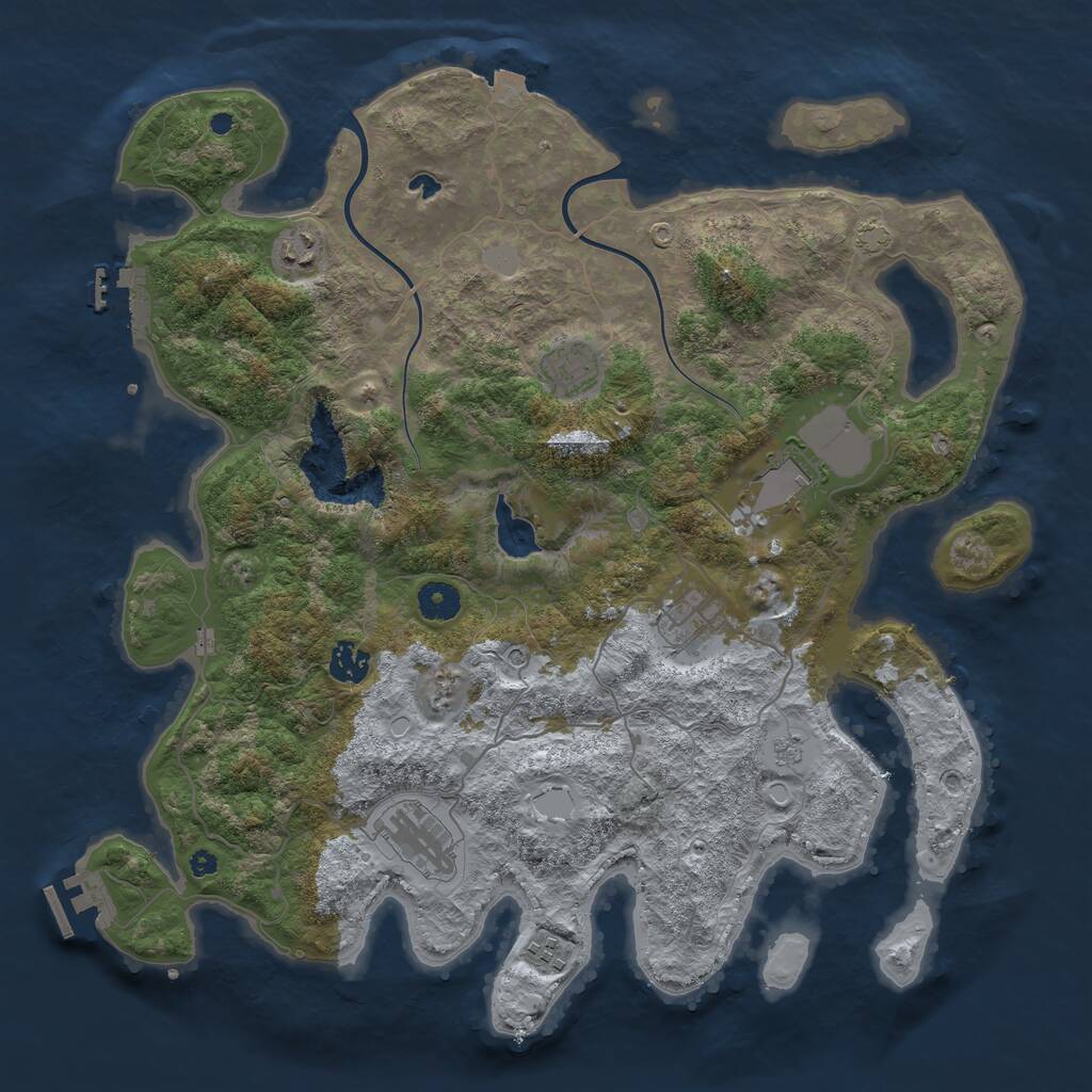 Rust Map: Procedural Map, Size: 4000, Seed: 531134, 13 Monuments