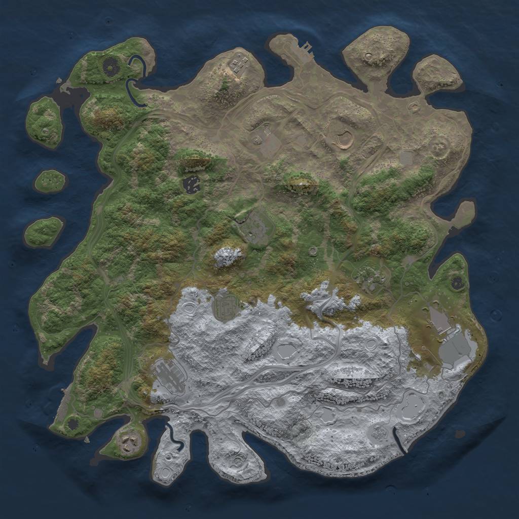 Rust Map: Procedural Map, Size: 4250, Seed: 17613, 19 Monuments