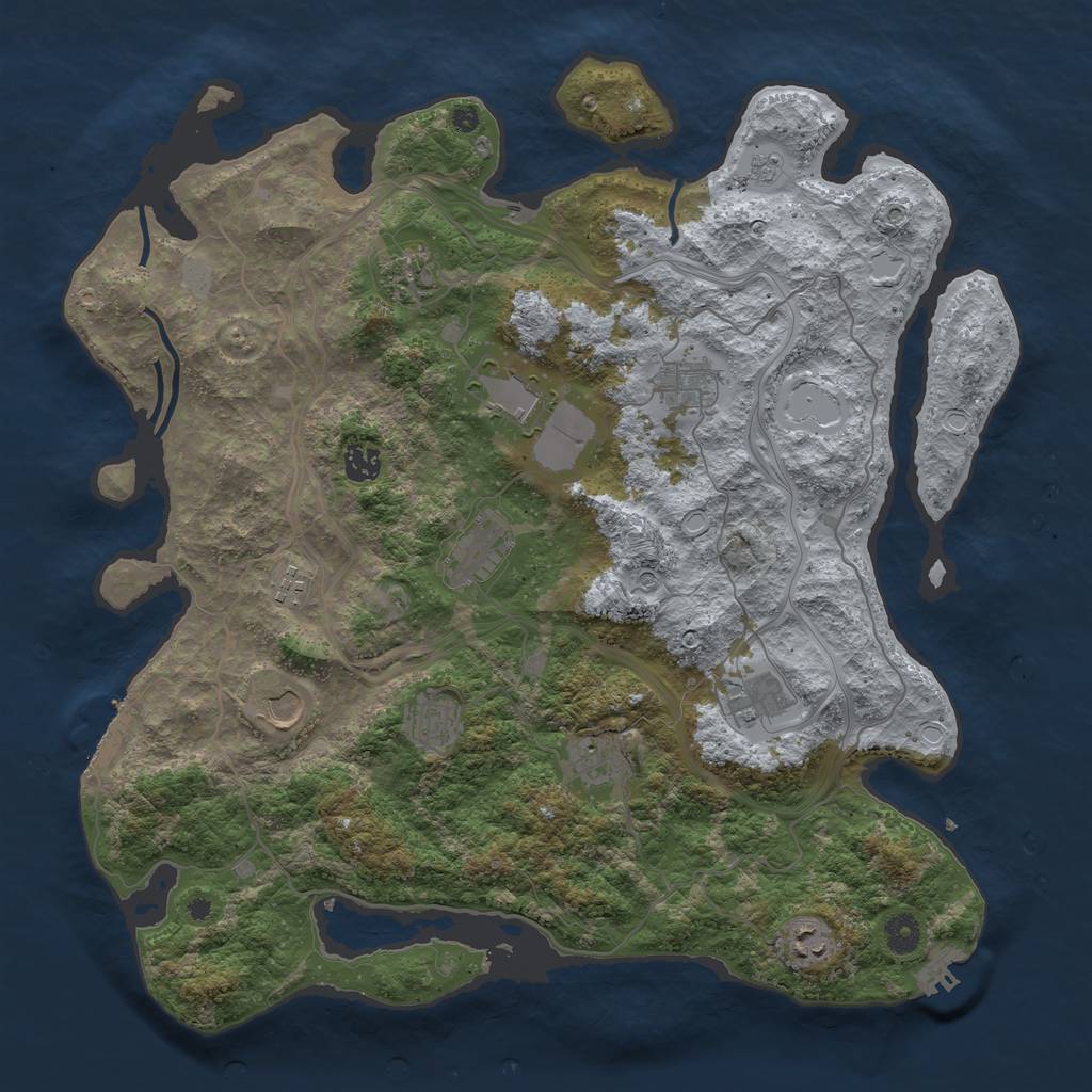 Rust Map: Procedural Map, Size: 4250, Seed: 2333, 20 Monuments