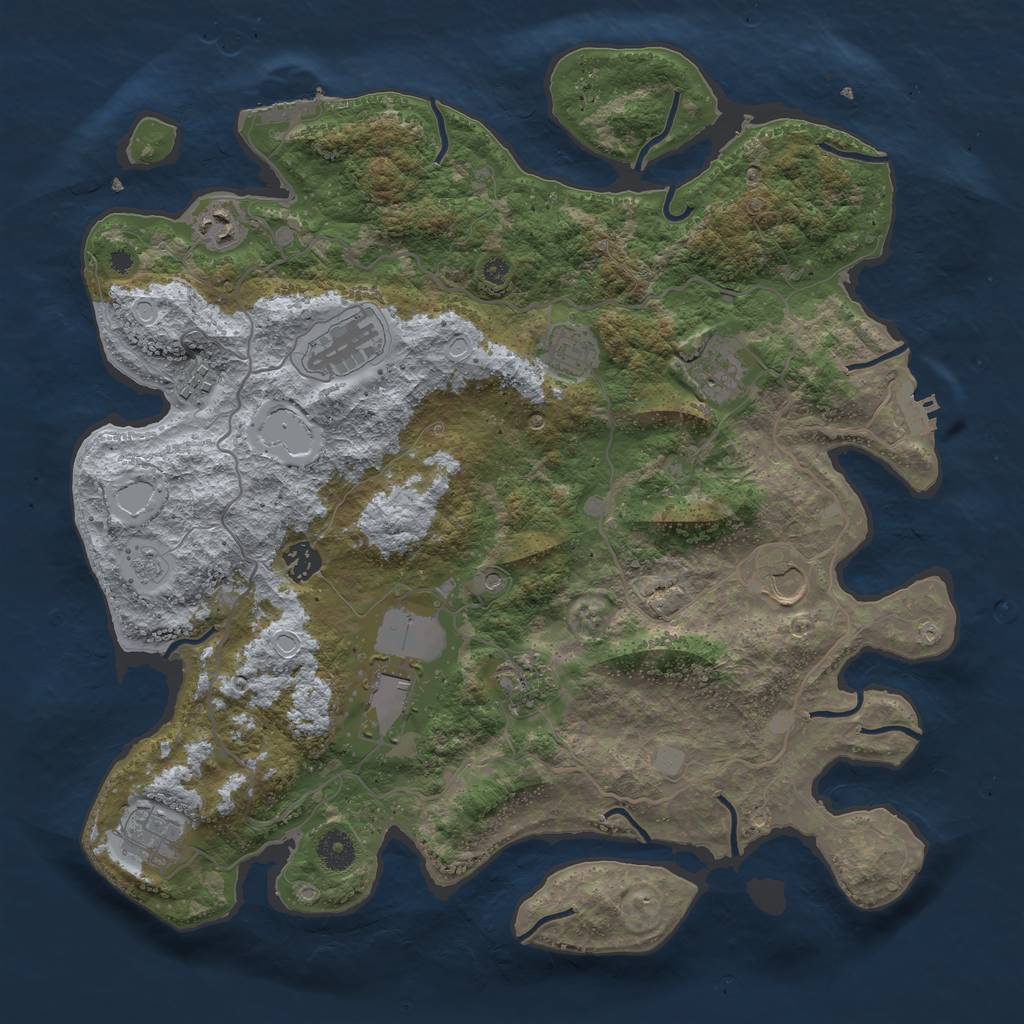 Rust Map: Procedural Map, Size: 4000, Seed: 595044, 19 Monuments