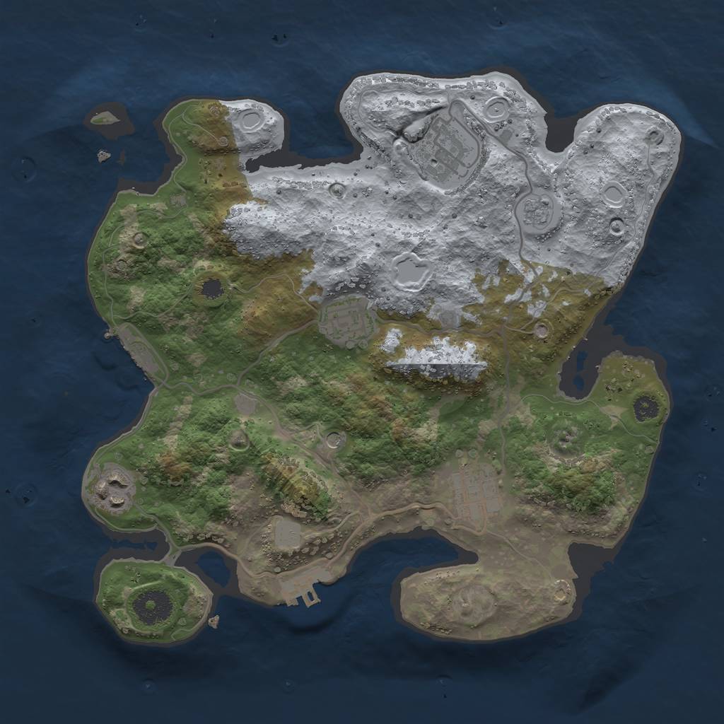 Rust Map: Procedural Map, Size: 3000, Seed: 1884192565, 13 Monuments