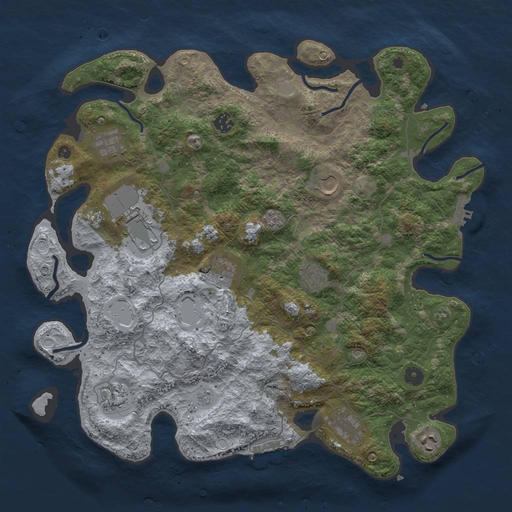 Rust Map: Procedural Map, Size: 4000, Seed: 14686, 19 Monuments