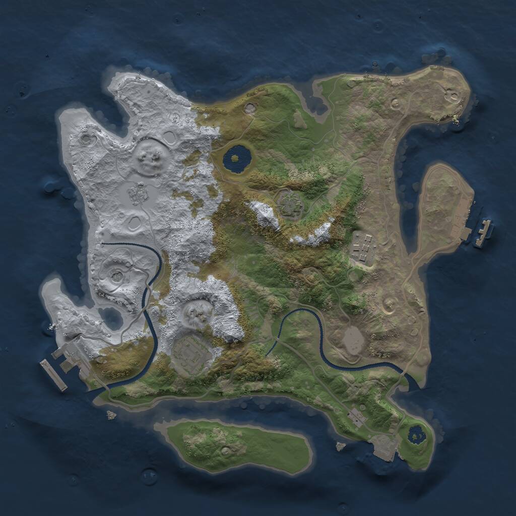 Rust Map: Procedural Map, Size: 2840, Seed: 1958158132, 8 Monuments