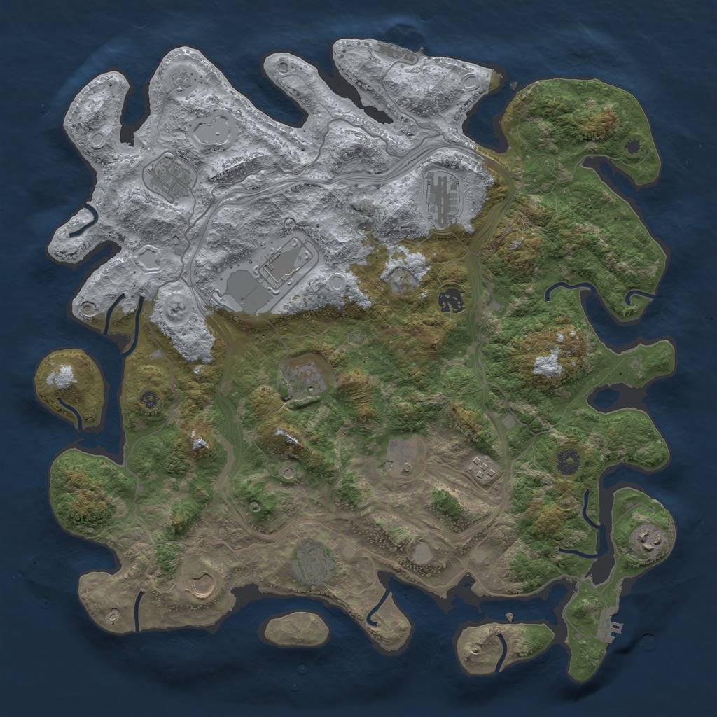 Rust Map: Procedural Map, Size: 4250, Seed: 2065298401, 19 Monuments