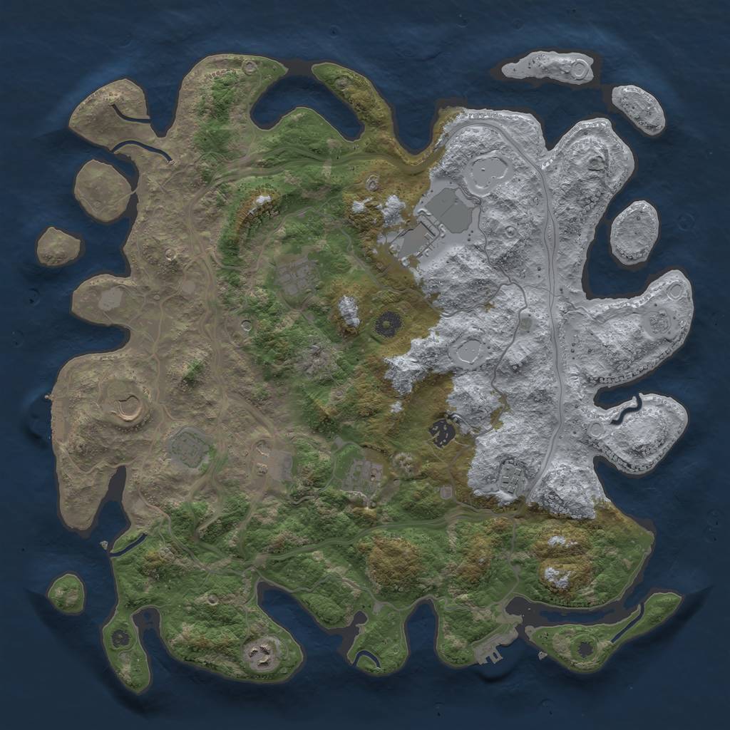 Rust Map: Procedural Map, Size: 4250, Seed: 96145, 18 Monuments