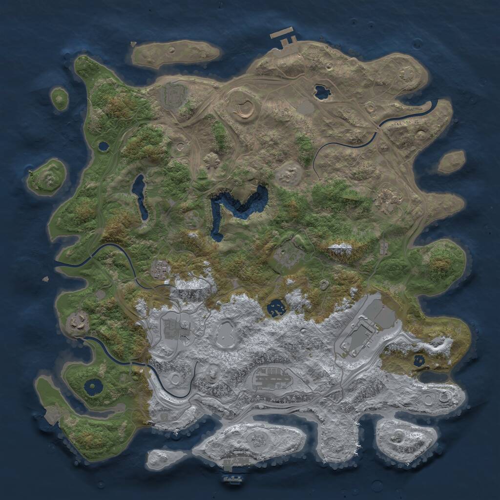 Rust Map: Procedural Map, Size: 4250, Seed: 4048, 16 Monuments