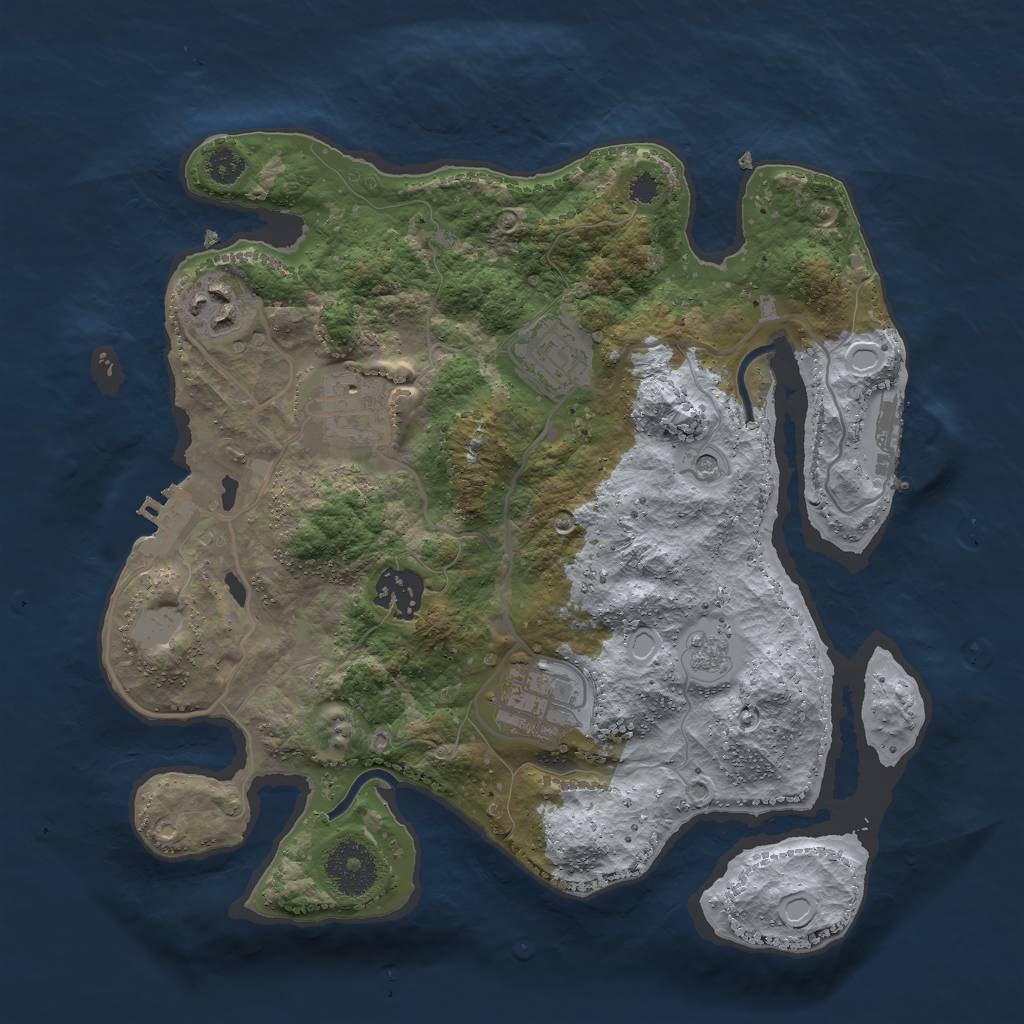 Rust Map: Procedural Map, Size: 3000, Seed: 4176239, 14 Monuments