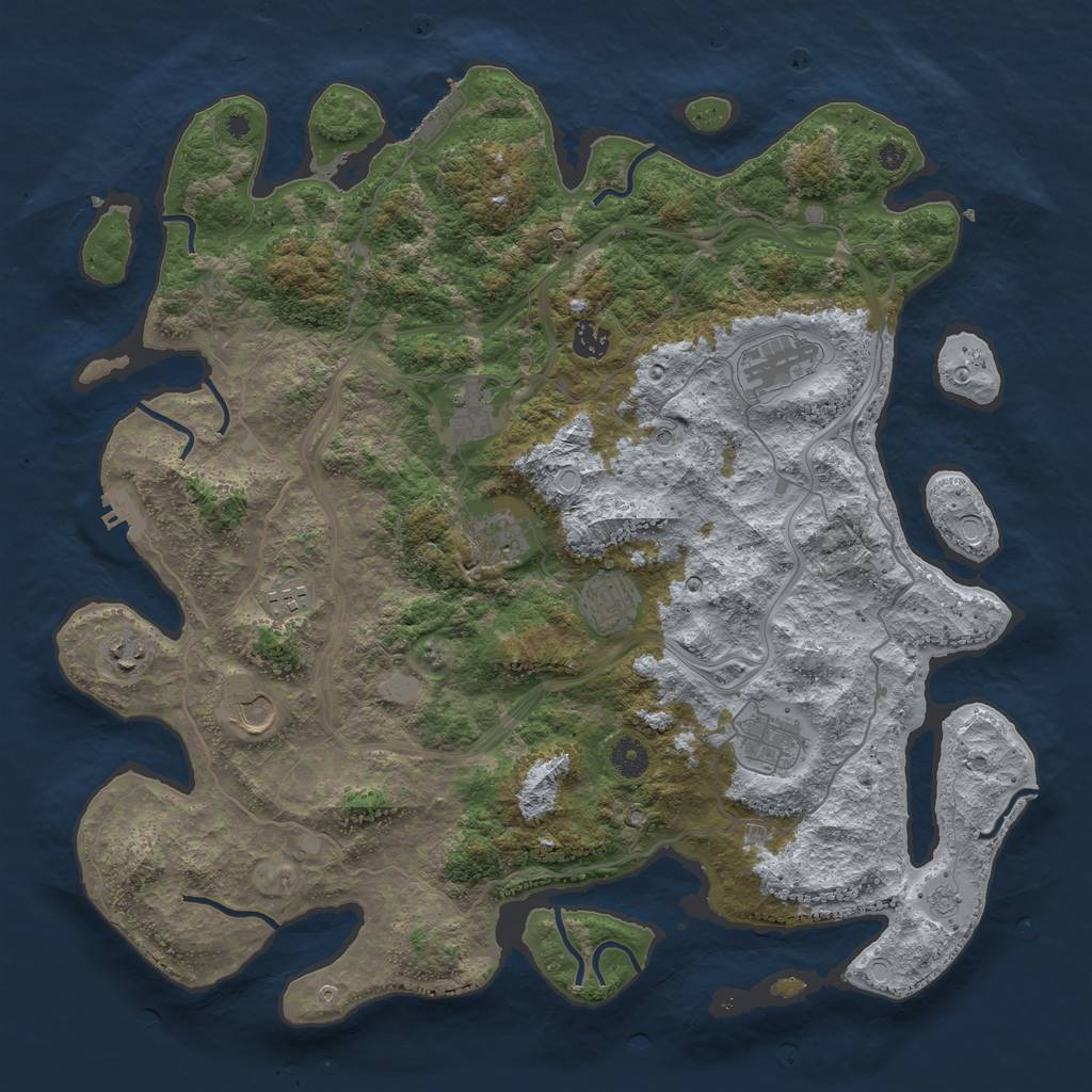 Rust Map: Procedural Map, Size: 4250, Seed: 71140, 18 Monuments