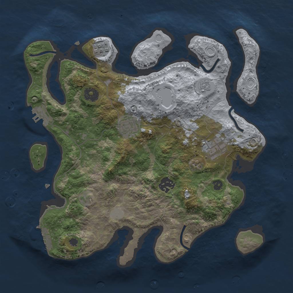 Rust Map: Procedural Map, Size: 3000, Seed: 28240, 12 Monuments