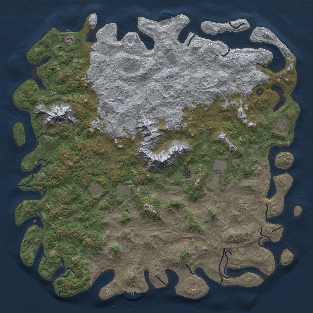 Rust Map: Procedural Map, Size: 6000, Seed: 815, 20 Monuments