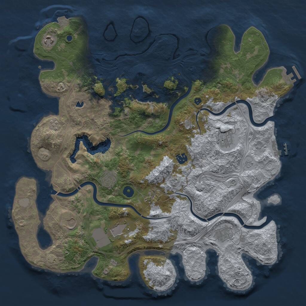 Rust Map: Procedural Map, Size: 4250, Seed: 1239388997, 15 Monuments