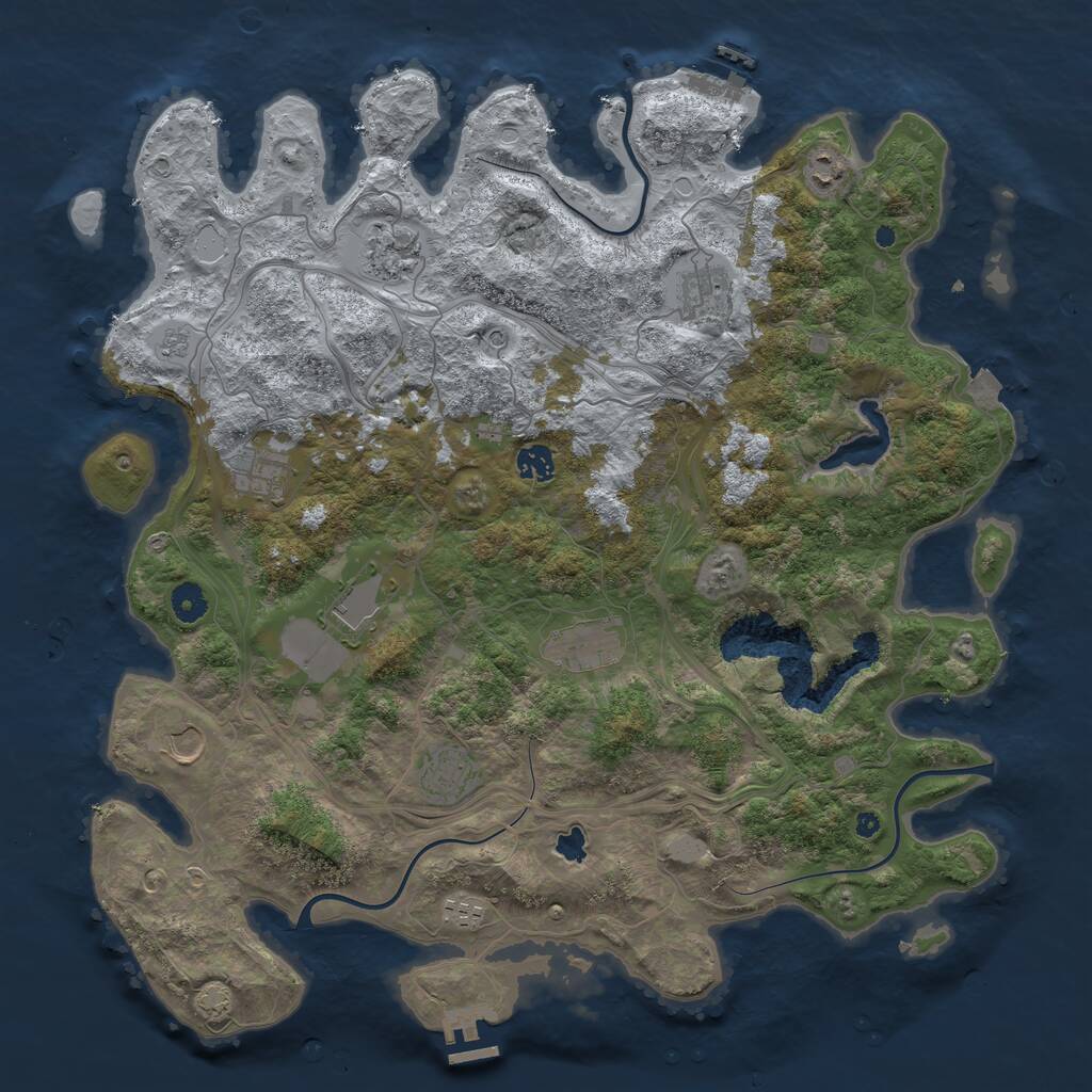 Rust Map: Procedural Map, Size: 4350, Seed: 5674333, 16 Monuments