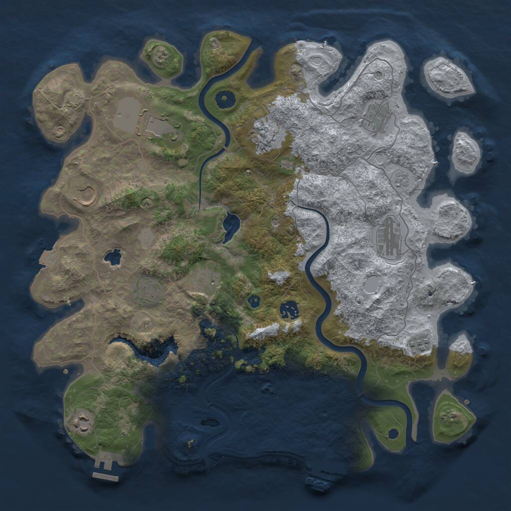 Rust Map: Procedural Map, Size: 4000, Seed: 1871434704, 16 Monuments