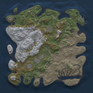 Thumbnail Rust Map: Procedural Map, Size: 4074, Seed: 595850, 19 Monuments