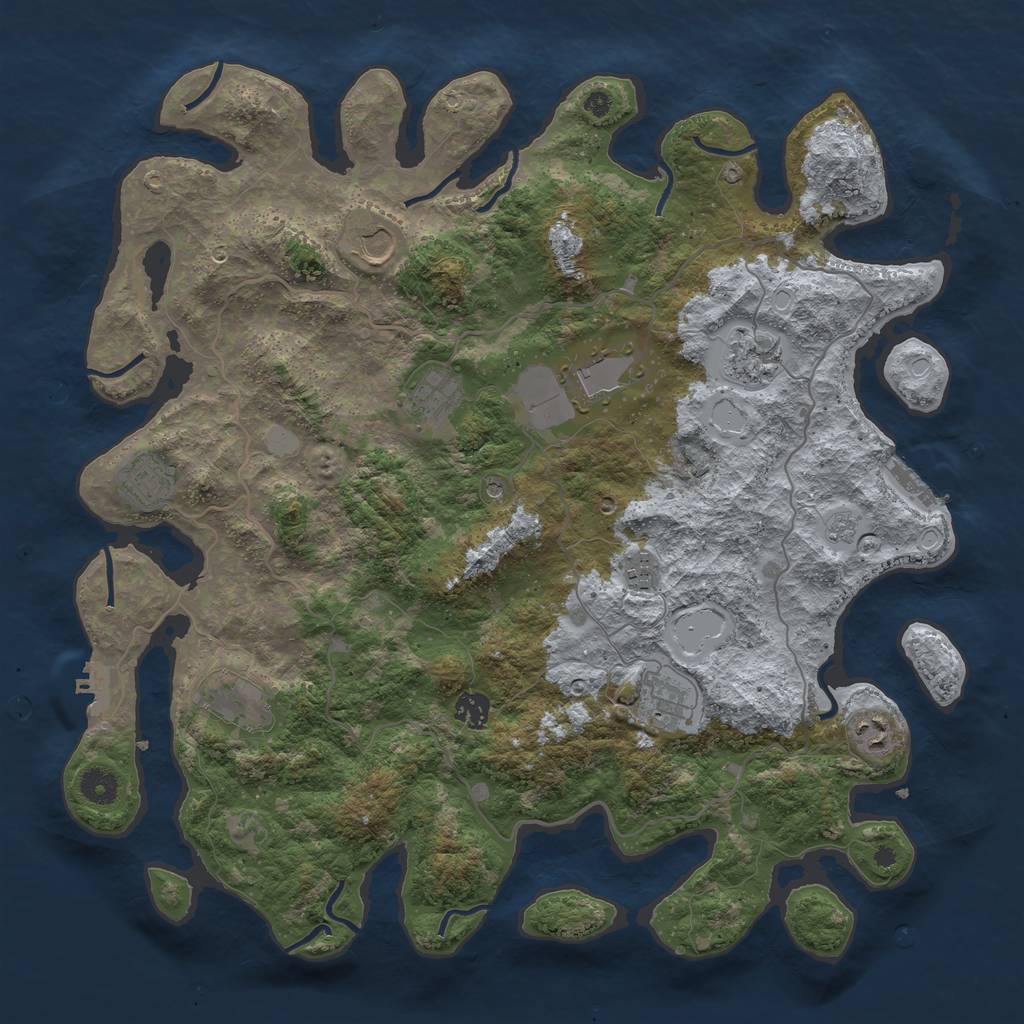Rust Map: Procedural Map, Size: 4200, Seed: 234512, 19 Monuments