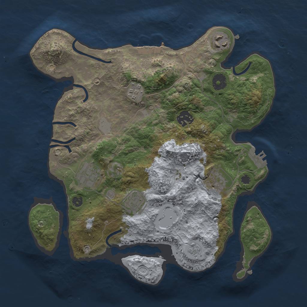 Rust Map: Procedural Map, Size: 3000, Seed: 15619, 14 Monuments
