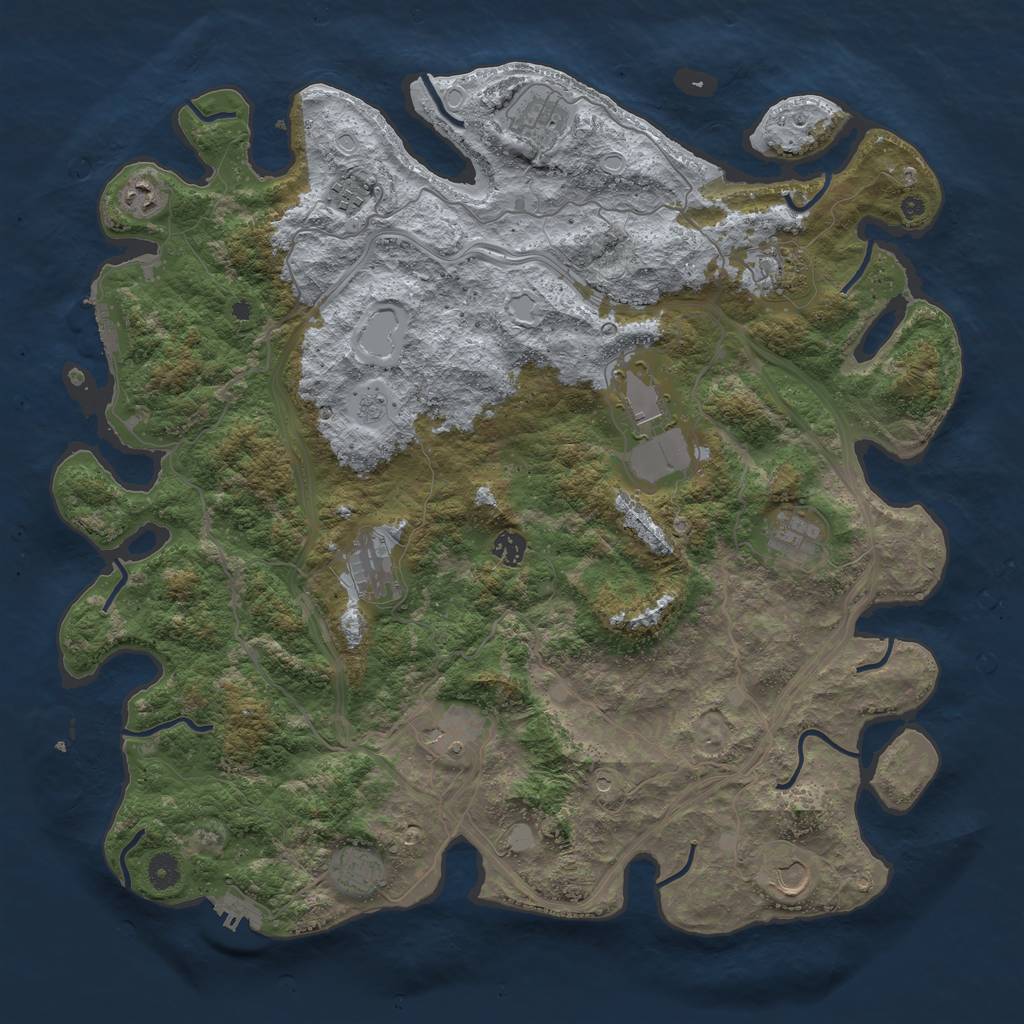 Rust Map: Procedural Map, Size: 4500, Seed: 1384432, 20 Monuments