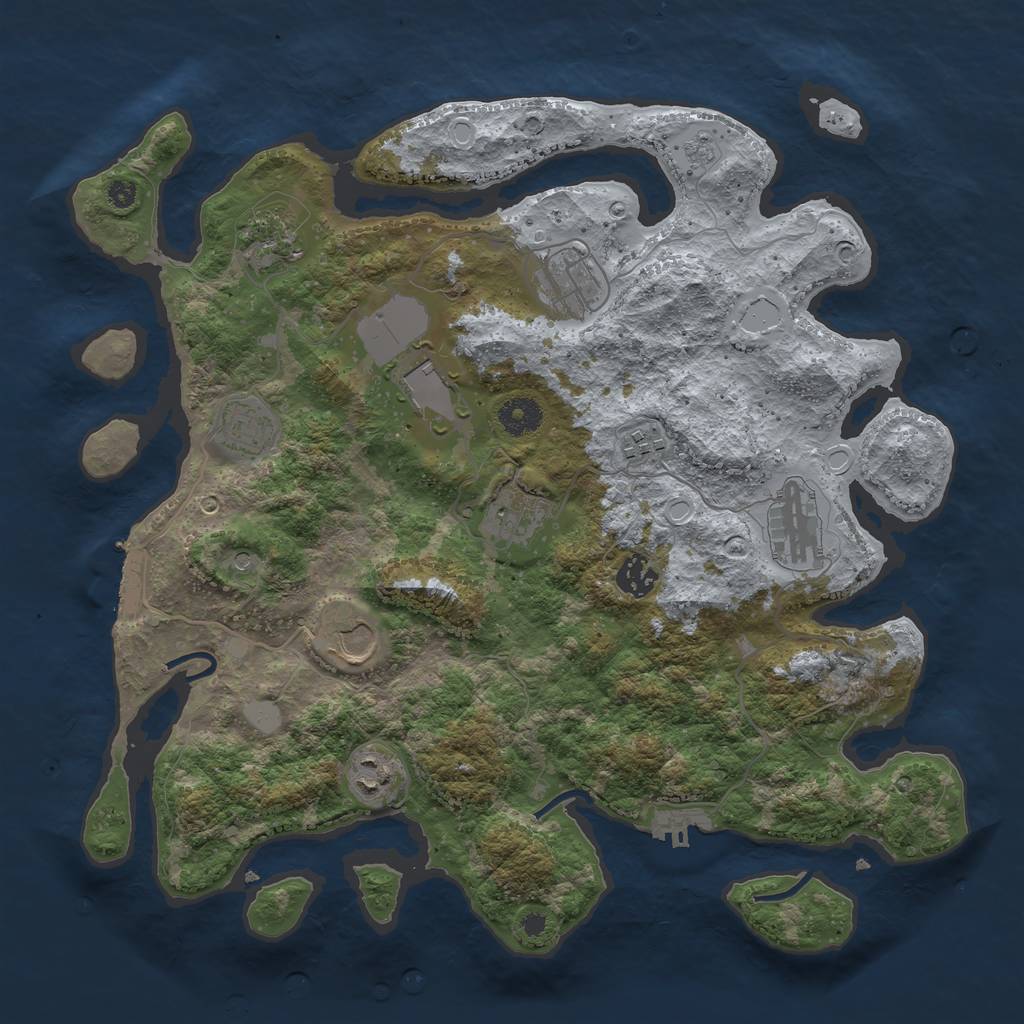 Rust Map: Procedural Map, Size: 3750, Seed: 67152337, 19 Monuments