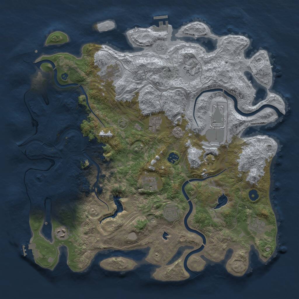 Rust Map: Procedural Map, Size: 4250, Seed: 69038226, 16 Monuments