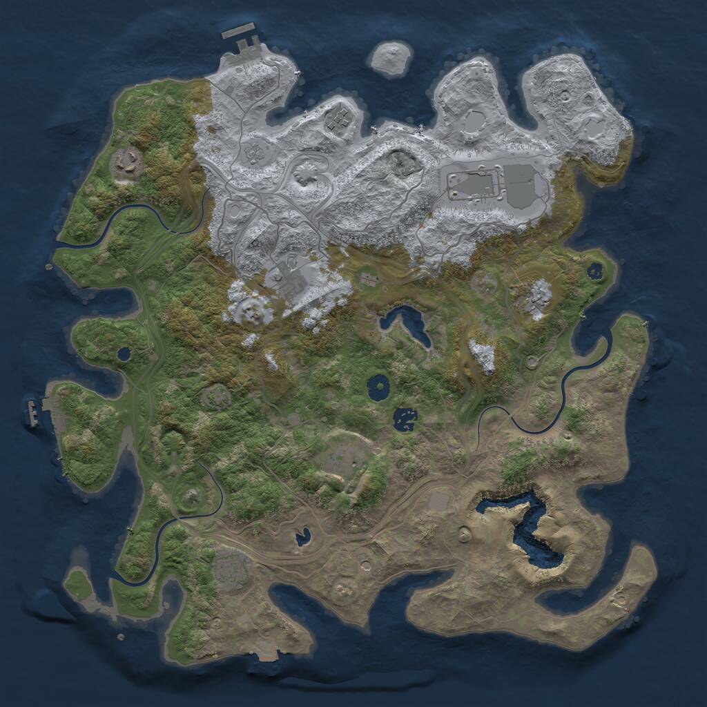 Rust Map: Procedural Map, Size: 4250, Seed: 673604704, 14 Monuments