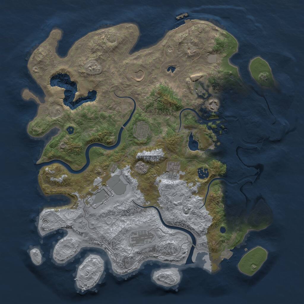 Rust Map: Procedural Map, Size: 4000, Seed: 1468136609, 15 Monuments