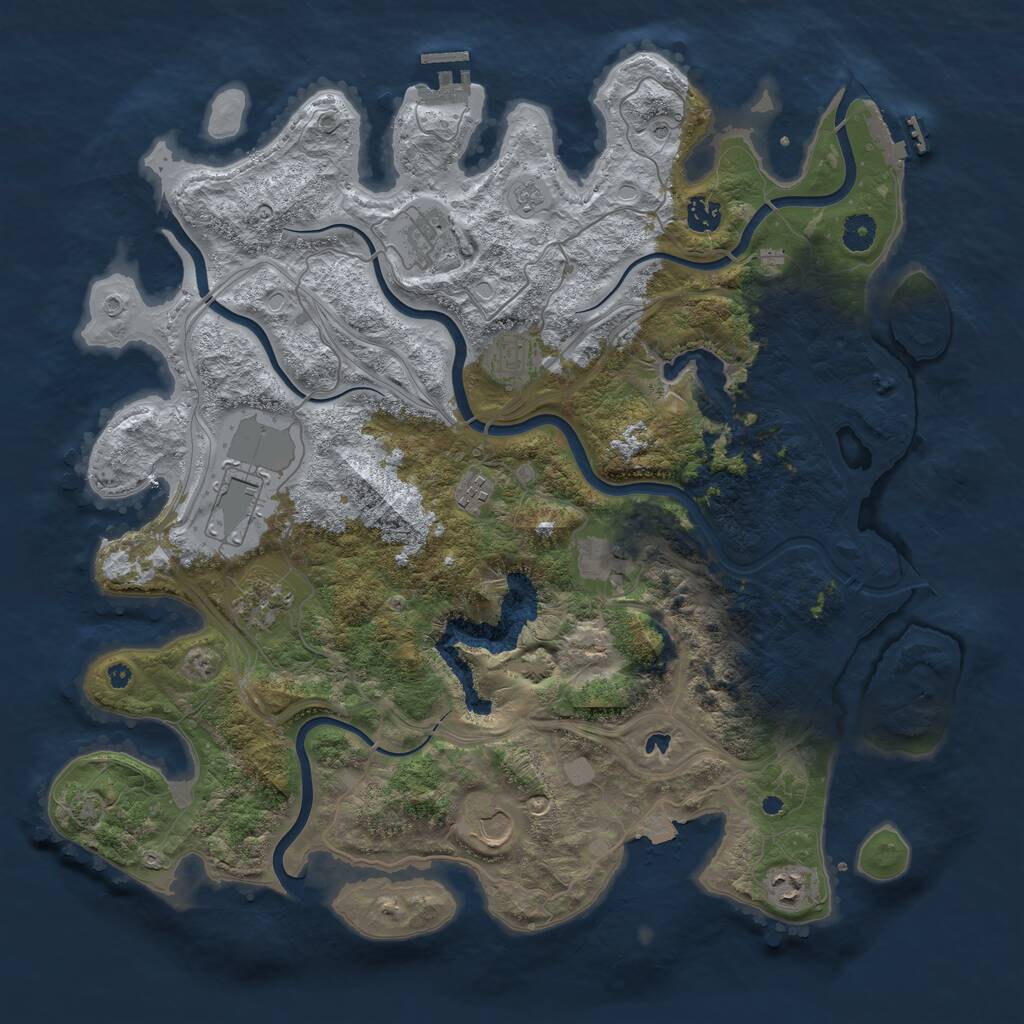 Rust Map: Procedural Map, Size: 4300, Seed: 1103780516, 15 Monuments